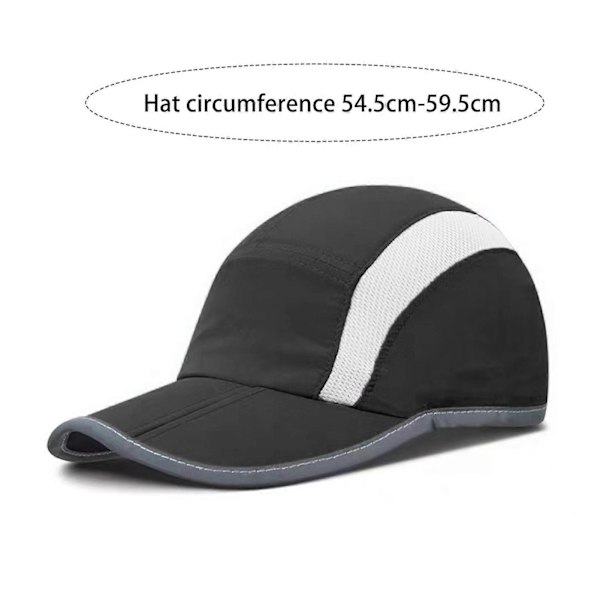 Lång Keps Unisex Solskydd Anti-UV Bra Andningsförmåga Ihålig Mesh Vikbar Reflexremsa Svettabsorberande Band Snabbtorkande Sportmössa Löpning Red