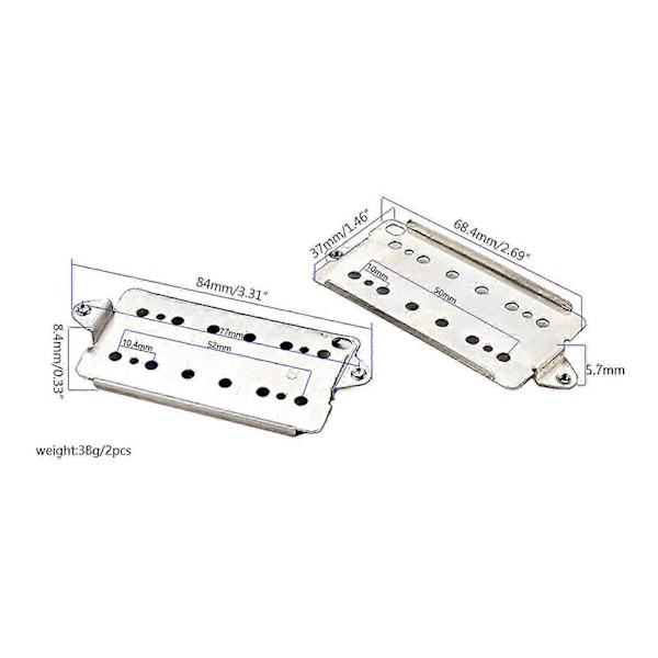 2 st/set Premium Gitarr Hals Stall Pickup Basplatta 50mm 52mm Polavstånd