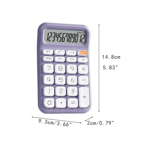 Bærbar mekanisk switch-lommeregner til grundlæggende numerisk beregning, robust beige Purple 14.8cmx9.3cmx2cm