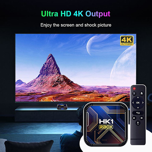 Home HK1 RBOX K8S Android 13 TV-BOX RK3528 64GB 32GB 16GB 2.4G 5G WIFI BT 4.0 Videoavkodning Mediaspelare Set Top Mottagare Box 4g64g EU plug