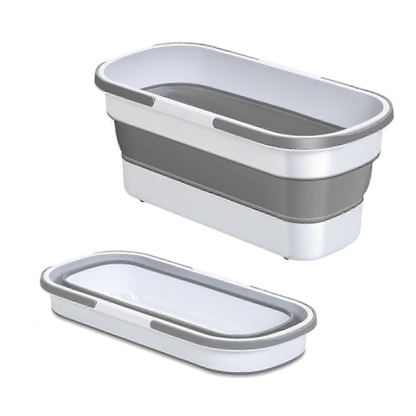 Suuri litteä moppi puhdistusämpäri, suuri litteä moppi lattiamoppi suuri kokoontaitettava kannettava moppiämpäri f74 Grey