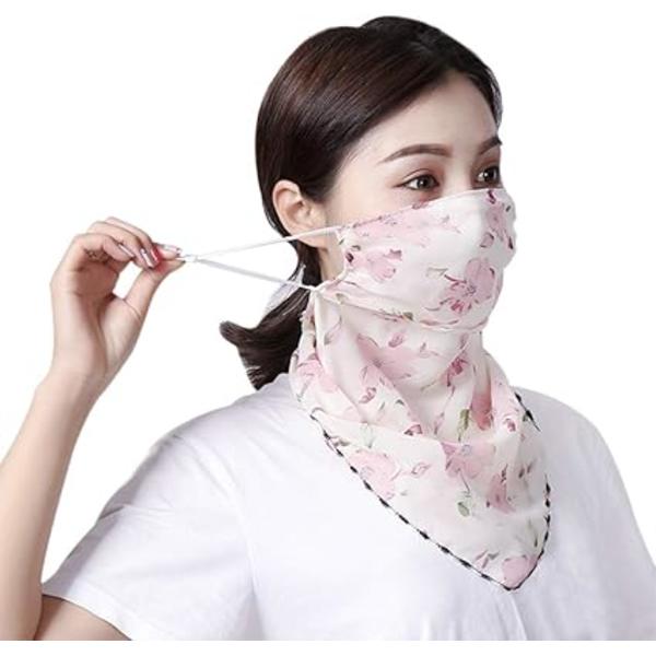 Återanvändbar tygbandana med öronögla, halsduk, skydd mot damm, ansiktsskydd, solskydd för utomhusbruk (Peach)
