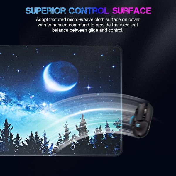 Musematte (800 * 300 * 3 MM) Utvidet Stor Musematte Skrivebordsmatte, Sydde Kanter Musematte, Sklisikker Gummibase, XL Gaming Musematte for Kontor og Hjem