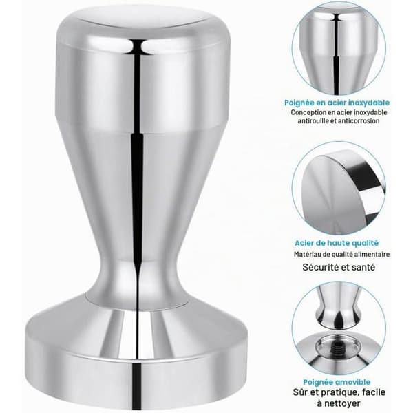 51 mm Kaffepresse i rustfritt stål, kaffestamper, espressostamper, kjøkkentilbehør