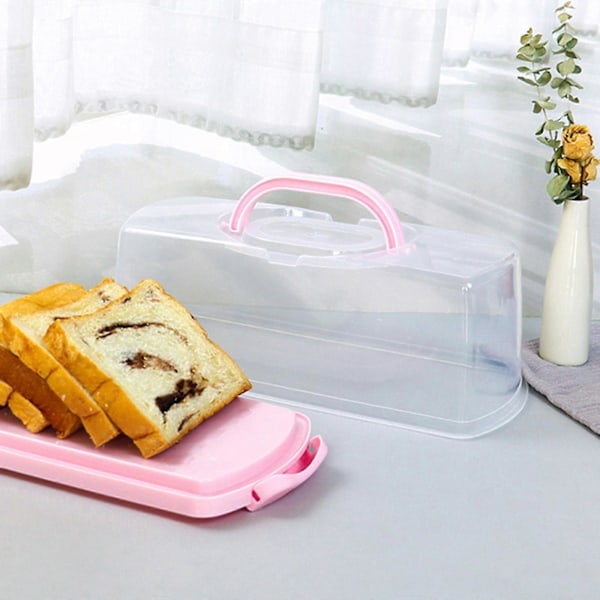 Kakeboks Rektangulær i Grønn med Dobbel Bærehåndtak for Sikker Transport av Kaker Muffins Kakebeholder med Klikklås