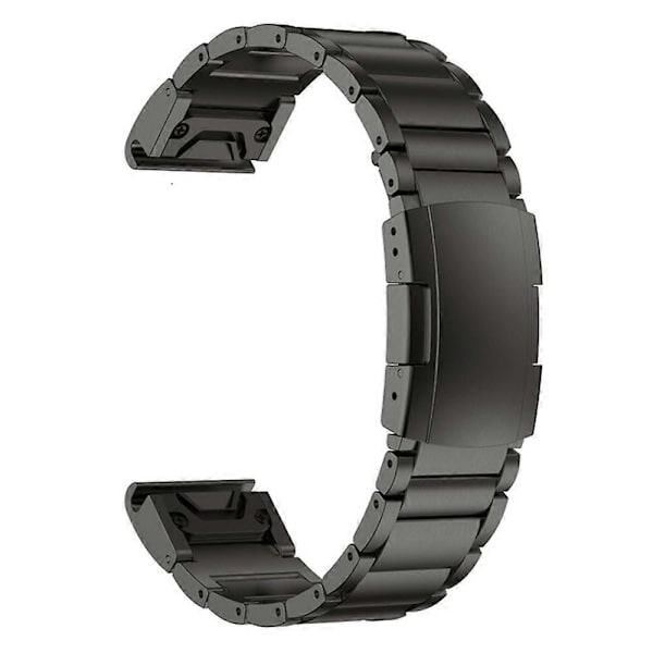 Smartwatchband i titanstål med 3 pärlor för Garmin Descent G1/Fenix 7/6 Pro/5 Plus - 22 mm, universell snabbkoppling, utbytesrem Black