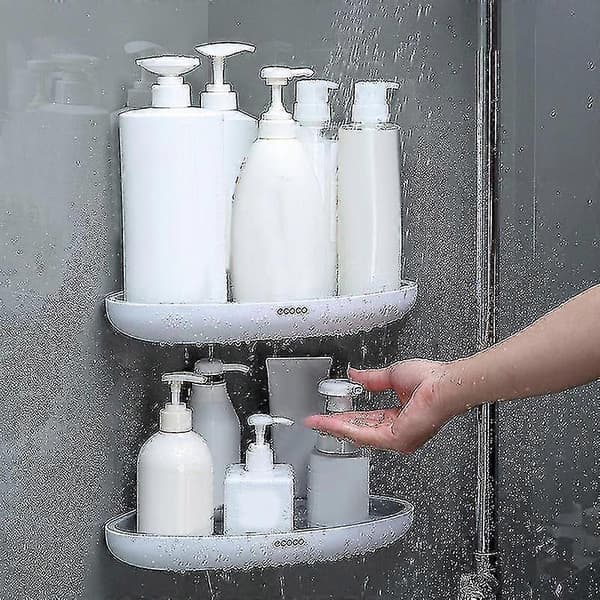 Ecoco Hjørnehylde Shampooholder til hylder Badeværelse Køkken B