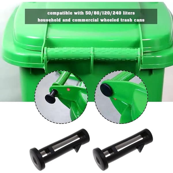 Set med 4 svarta plasthängslen för 240L soptunnelock, 60mm x 15mm
