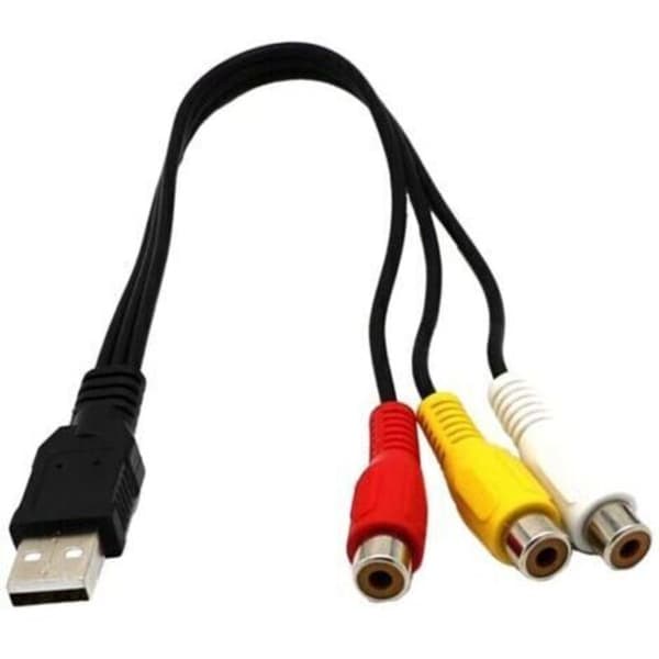 USB til 3RCA-kabel, USB til 3 RCA RGB Video AV Komposittadapter Omformer Kabelledning Kobling, Egnet for TV, PC, DVR