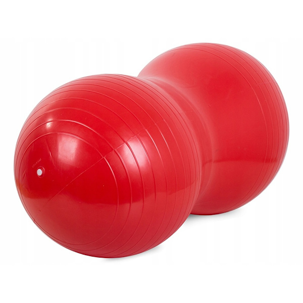 Træningsbold / Pilatesbold med pumpe - Peanut red