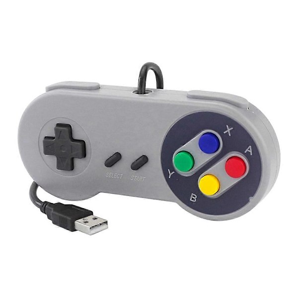 Retro Gaming Joypads Gamepad Kablet USB Spillkontrollere for SNES Emulatorer Støtte for RaspberryPi Retro USB Kontroller Grey
