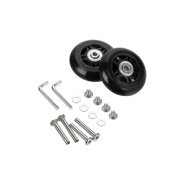 Sæt med 2 kufferthjul, erstatningshjul, reparation af bagagelejer, 70 × 24 mm, sort