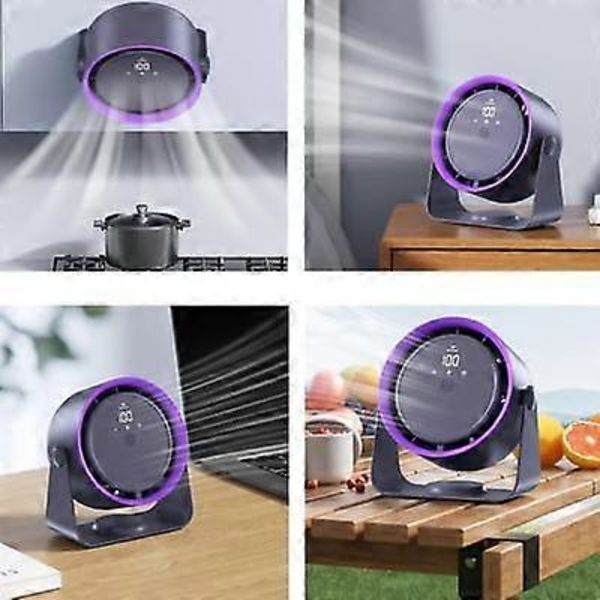 Cooling Ace, Coldeez Cooling Ace, Pöytämallinen seinälle asennettava siivuton tuuletin grey plug in use