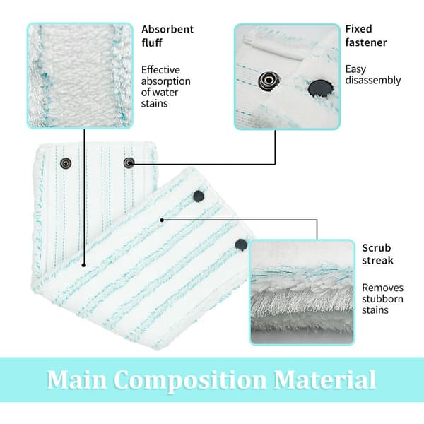 Erstatningsmoppehoder, mikrofibermopp til Leifheit Clean Twist M Micro Duo moppepåfyllingshoder, 3 stk.