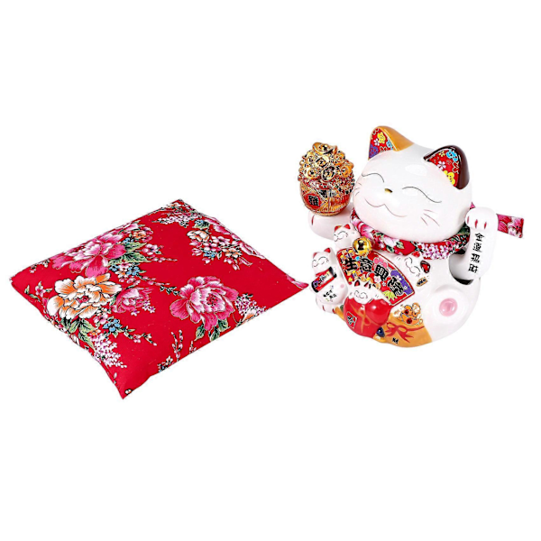 18 cm Keraaminen Onnenkissa Maneki Neko Koriste Feng Shui Sisustus Heiluva Onnenkissa, B