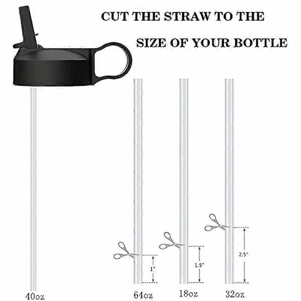 2 st Hydro Flask Wide Mouth Straw Lid - Återanvändbart Flip Top-lock med genomskinligt sugrör och rengöringsborste - Läcksäker och BPA-fri