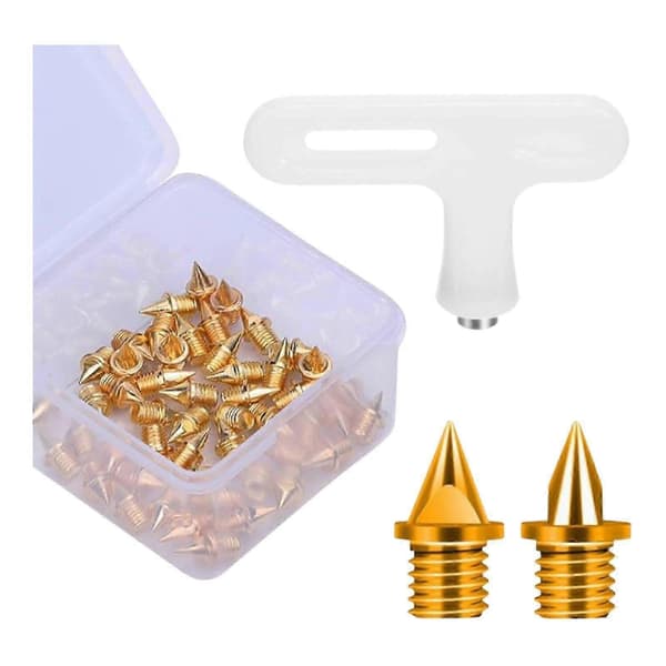 50-pakning 5 mm piggsko-pigger Erstatning Lette metallpigger for sprintløping Sport Voksne Gold