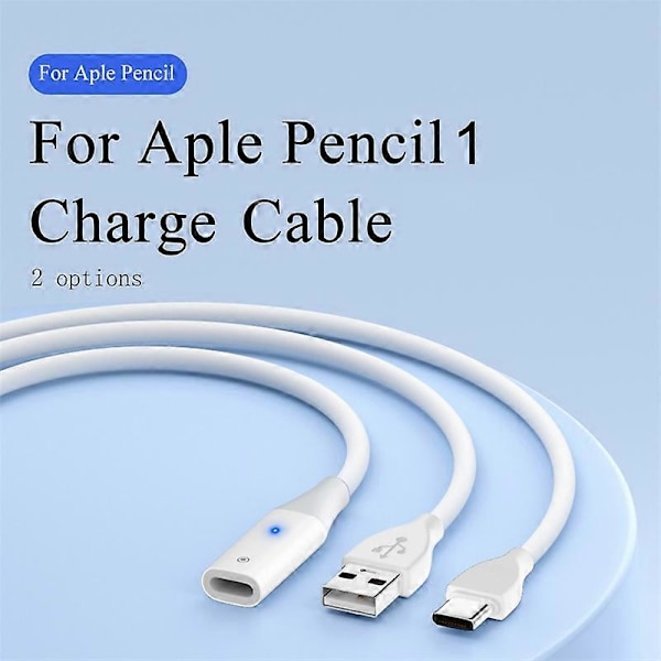 USB-C Adapterkabel for Apple Pencil (1. generasjon) 50 cm ladekabel med indikatorlys