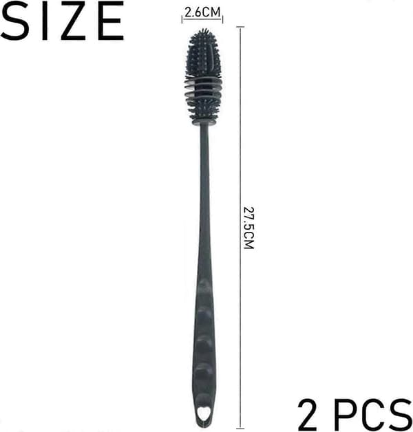 2 kpl 27,5 cm:n pullosiveltimiä, silikoninen pitkävartinen lasisivellin, pullonpuhdistusharja, sopii keittiöpulloihin