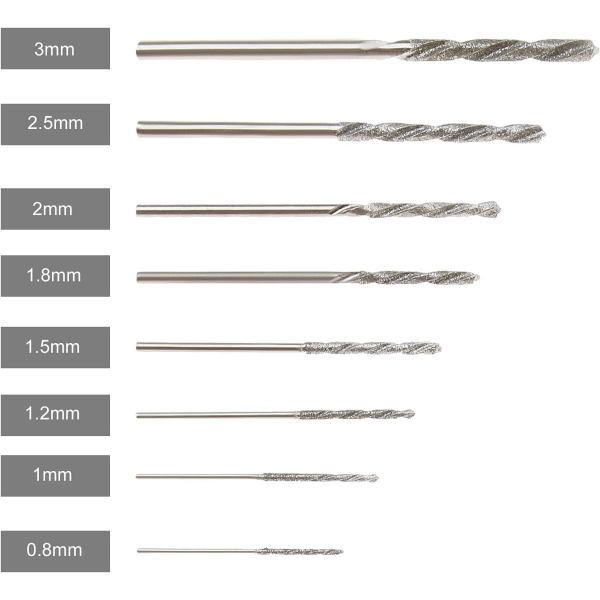 Diamantbor 0,8/1,0/1,2/1,5/1,8/2,0/2,5/3,0 mm