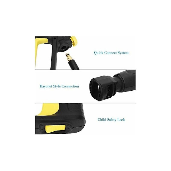 Spylepistol for Karcher K2 K3 K4 K5 K6 K7 høytrykksvasker, hurtigkobling høytrykksvasker pistol bilvask pistol tilbehør