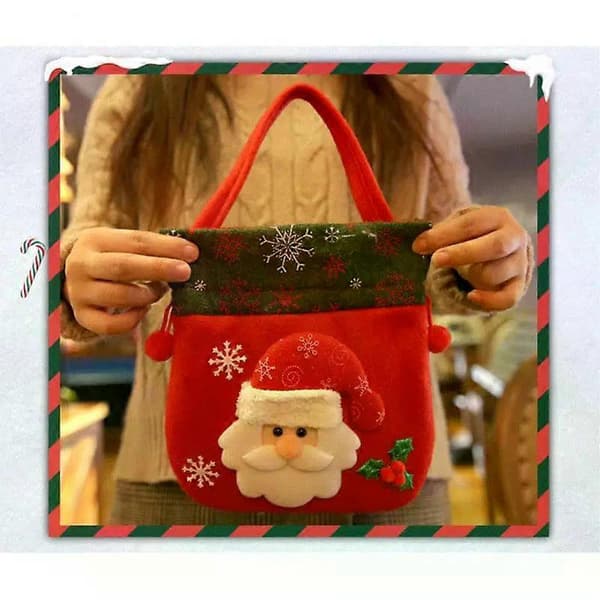 Julklappspåsar Julstrumpa Väska Förpackningslåda Julgodispåse Barn Handhållen Prydnad Julklappspåse 16