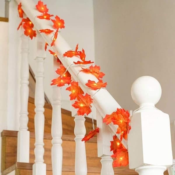 Julbladsljusslinga, 20 LED lönnlöv, 3M, IP54 vattentät