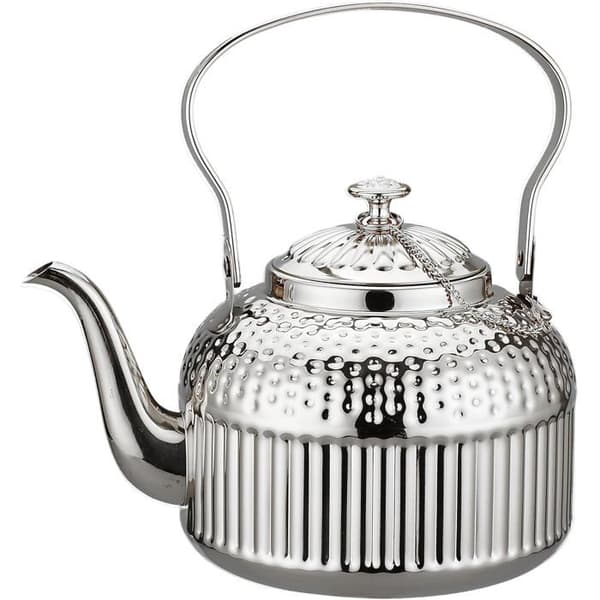 1500 ml tekande i rustfrit stål, sølv, retrostil, med aftagelig si til hjem og restauranter
