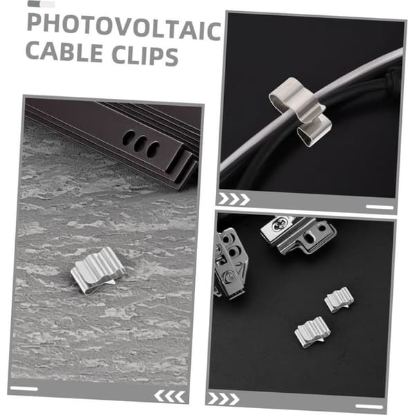 30-delt sæt metalclips til solcellekabler, fjederclips i rustfrit stål til fastgørelse og styring af ledninger på solcellepanelrammer, hurtig