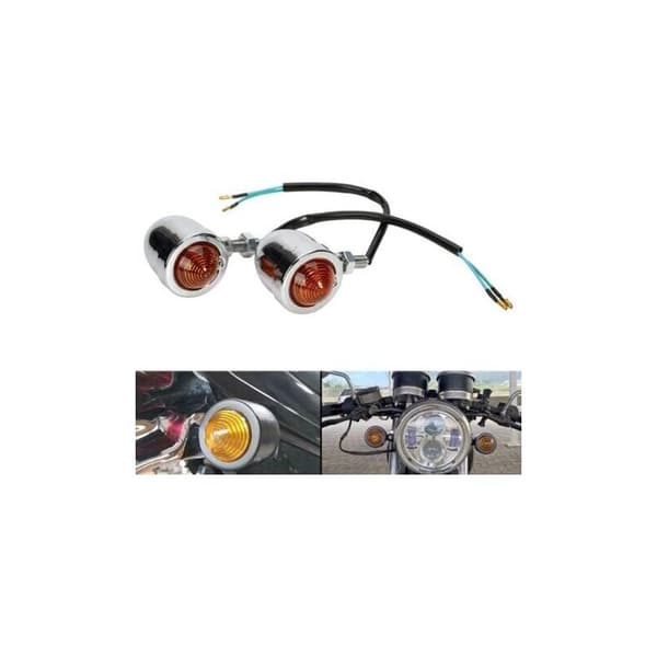 Universell 2X Krom HL Motorsykkel Røde Blinklys Lamper Indikatorlys