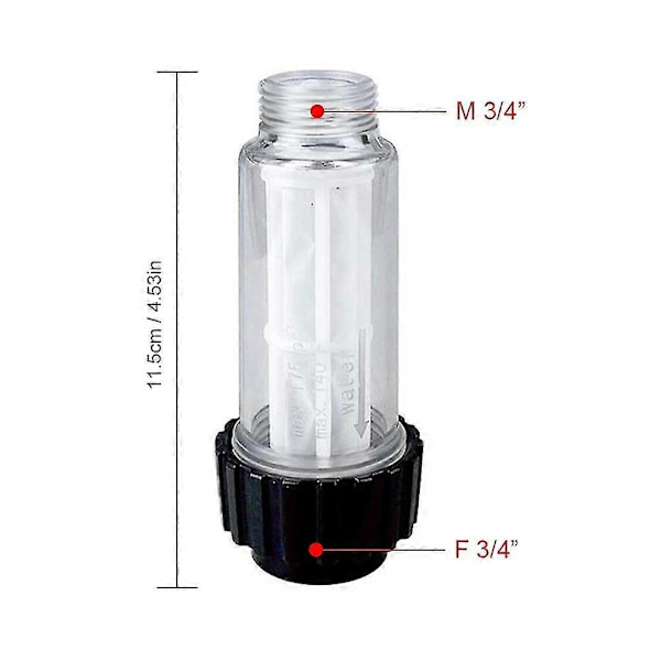 Korkeapainepesurin vedensuodatin Karcher K2 K3 K4 K5 K6 K7 G3/4'' 175psi vedensuodattimille Auton painepesurin lisävarusteet