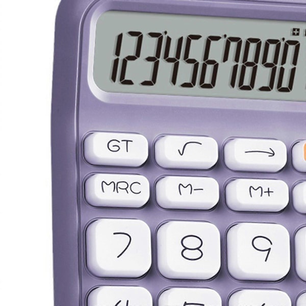 Bærbar mekanisk switch-lommeregner til grundlæggende numerisk beregning, robust beige Purple 14.8cmx9.3cmx2cm