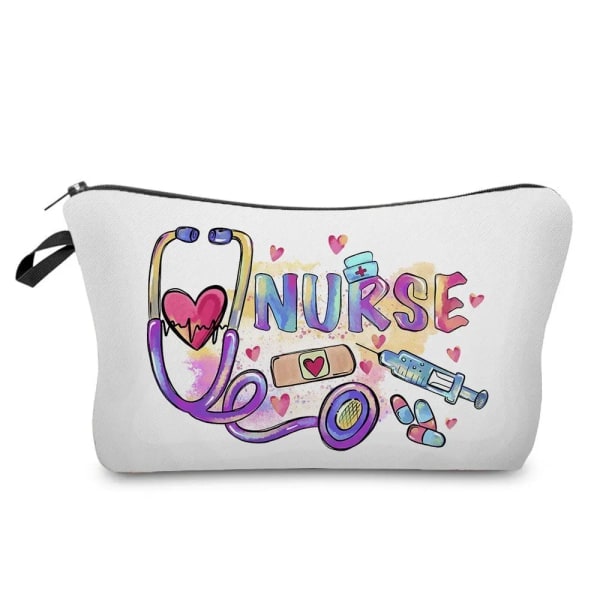 Tegneserie Print Sygeplejerske Kosmetikpose Hospitalslæge Gave Kosmetikpose Rejse Mini Toilettaske Kvinders Taske Organizer Indsæt hz6980 Sygeplejerske Taske hz6980 Nurse Bag