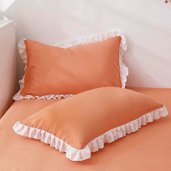 Prinsessa Tyynyliinat Röyhelöillä Useita Kokoja Tyynynpäällinen Mukava Tyynyliina Aikuisille Lapsille orange 1Pcs 40x60cm