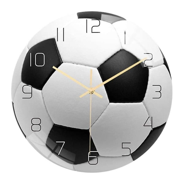 Fotball Akryl Stille Veggklokke Soverom Stue Bursdag Julgaver til Barn