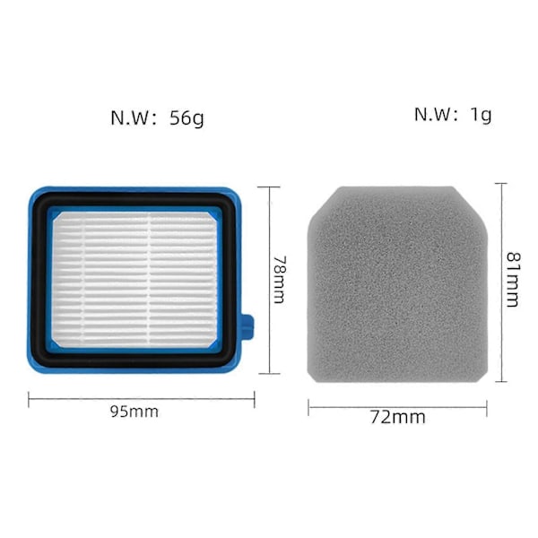 3x Udskiftnings Hepa Filter Til Q6 Q7 Q8 Wq61/wq71/wq81 Støvsuger Reservedele
