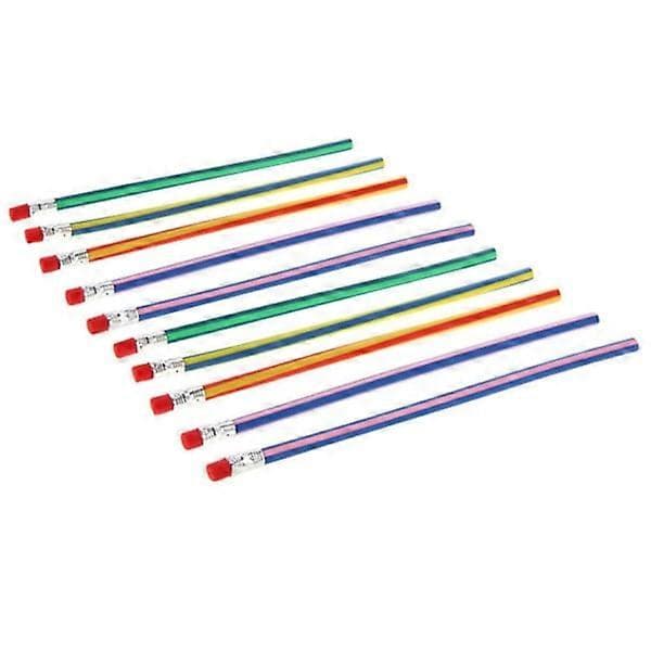 6-pack - Pennor - Böjbara med sudd - Gummipennor flerfärgade