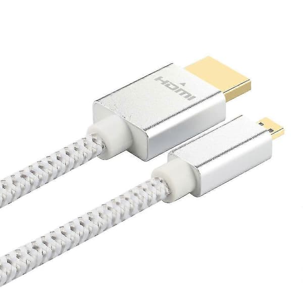 3m Micro HDMI til HDMI 2.0 Han til Han Kabel 4K 60HZ til Mobiltelefon Digitalkamera PC Projektor Silver Style B