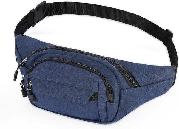 Midjeväskor för kvinnor och män, midjeväska för löpning och promenader, vattentäta midjeväskor justerbara crossbody Blue