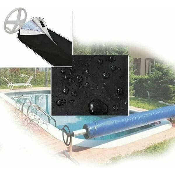 Beskyttelsesovertræk til solcellepoolrulle, dimensioner 490x9, til solafdækning, pool og rulle.
