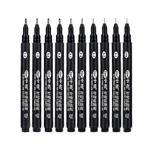 8 stk. sorte tynde liner blyanter Mini liner Fineliner tegneblyanter til kunstner Illustration Teknisk tegning