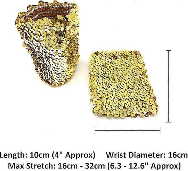 Par Dame Paillet Polyester Fancy Dress Armbånd (Guld)