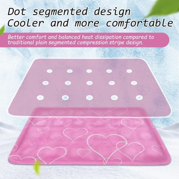 Kølemåtte til hunde, 40x50cm lyserød kølemåtte til katte, kølemåtte til hunde og katte med giftfri gel