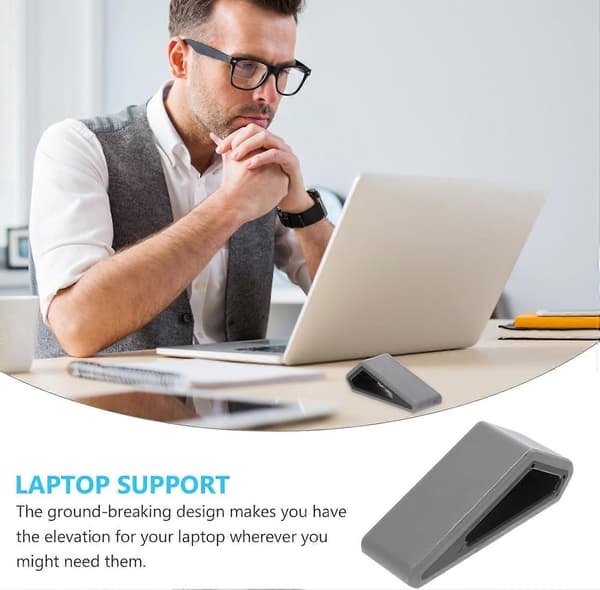 Laptop Stands, Vippende Kile Riser Holder Mini Notebook Tastatur Hævede Fødder Bærbar Ventileret Stand til Kontor Hjem 2 stk