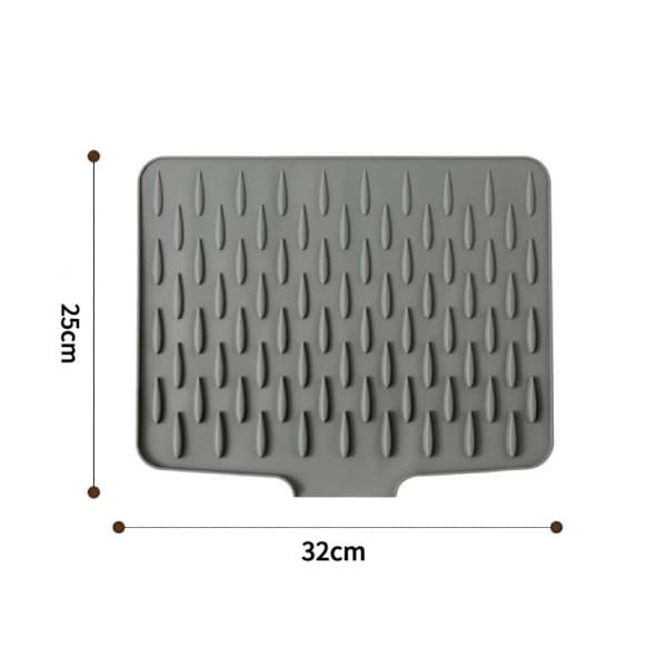 Diskmatta i silikon för köksbänk, spillfri avrinning för diskho, kylskåp, silikagel, diskmatta i silikon, ljusgrå 26*32cm