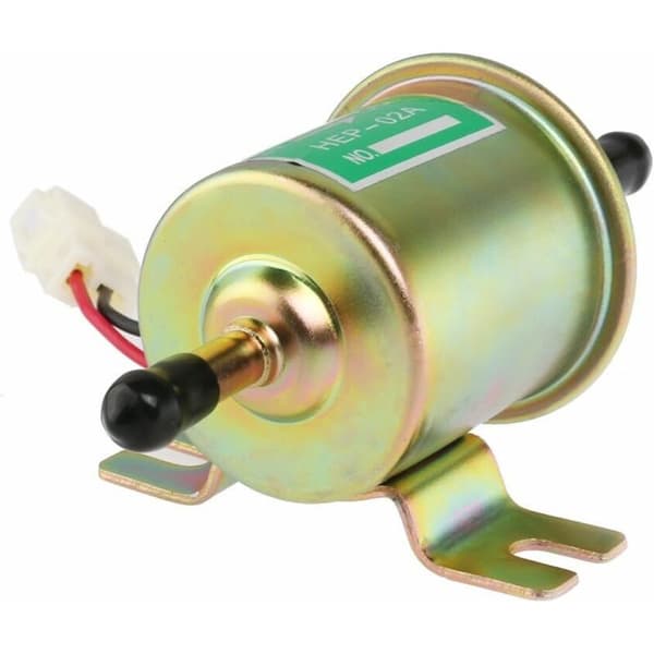 12V elektrisk drivstoffpumpe for bilbensin, solid metall, kraftig (sølv)