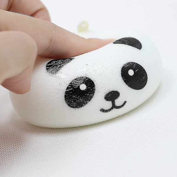 4 stk. Squishy Panda Boller Pakke Med Telefonstropper, Langsomt Stigende Squishies Panda Blød Og Duftende Klem Panda Bold Stress Relief Til Voksne Børn Gave Ba