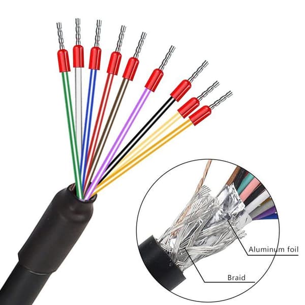 DB9 han-adapterkabel - 1M - Forstærket PVC - RS232 - Industri og automation - 22AWG blank ledning