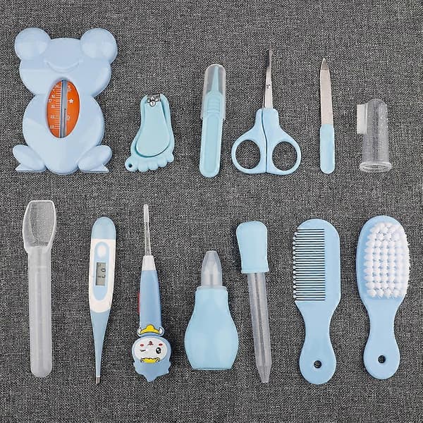 Barn Hälsovårdskit För Nyfödd Spädbarn Bebis Naglar Hår Termometer Borste set Daglig Rengöring Vård Kit Rosa Blue