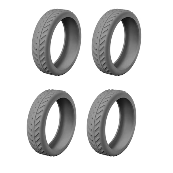 Mjuka silikonhjulskydd för resväska, ljuddämpande hjulskydd för affärsresor Grey 4pcs